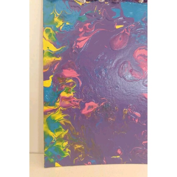 Faith Over Fear Mixed Media Acrylic Pour Inspirational Art Canvas Wall Decor - Picture 6 of 16